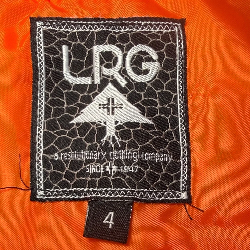 LRG Kids Hooded Puffer Vest Size 4 Green Orange